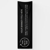 Zwart Logo | Zakelijk Modern Professioneel 2,5m Spandoek (Verticaal)