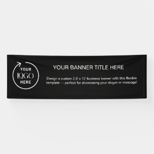 Zwart Logo Zakelijk Modern Professioneel 2,5m Spandoek