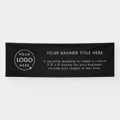 Zwart logo | Zakelijk modern professioneel 8' Spandoek (Horizontaal)