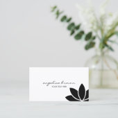 Zwart Lotus Flower Visitekaartje (Staand voorkant)