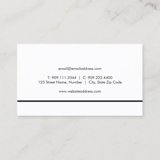 Zwart Lotus Flower Visitekaartje (Achterkant)