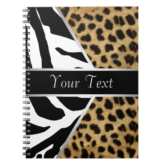 Zwart Luipaard Zebra Spiraal Notebook Notitieboek (Voorkant)