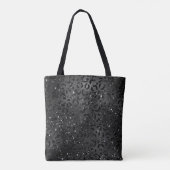 Zwart luipaardprint minimal dierpatroon tote bag (Achterkant)