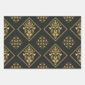 Zwart luxe Classy Elegant Pattern Inpakpapier Vel (Voorkant 3)