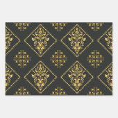 Zwart luxe Classy Elegant Pattern Inpakpapier Vel (Voorkant 2)
