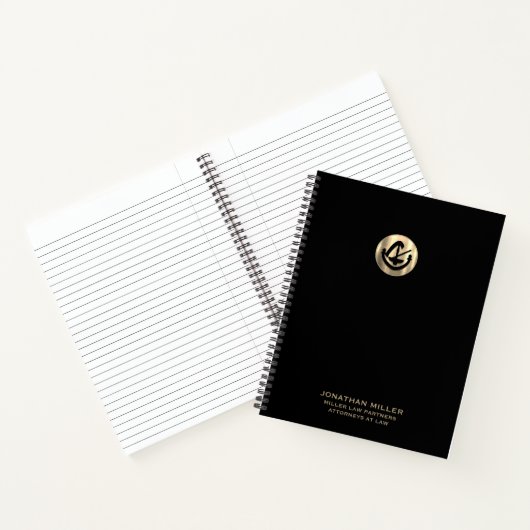 Zwart Luxe Logo Notitieboek (Binnen)