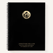 Zwart Luxe Logo Notitieboek (Voorkant)
