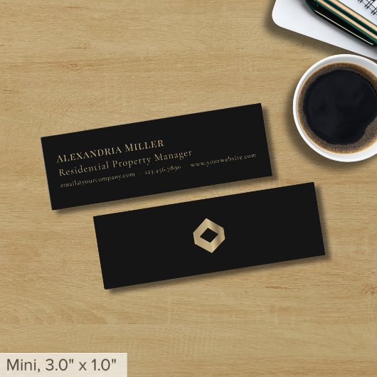 Zwart Luxe Logo Slim Visitekaartjes