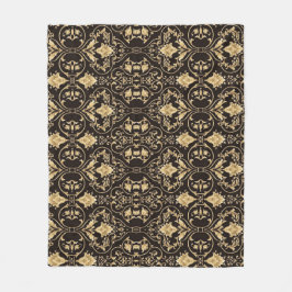 Zwart Luxe Patroon Fleece Deken.