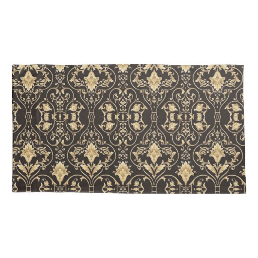 Zwart luxe patroon kussensloop (Achterkant)