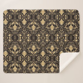 Zwart luxe patroon sherpa deken (Voorkant (horizontaal))