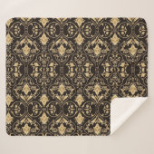 Zwart luxe patroon sherpa deken (Voorkant (horizontaal))