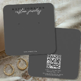 Zwart Luxe Sieraden Houder Oorbel Display Script Vierkante Visitekaartje