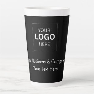 Zwart luxe zakelijk logo sjabloon op maat latte mok