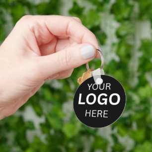Zwart luxe zakelijk logo sjabloon op maat sleutelhanger