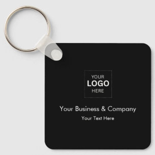 Zwart luxe zakelijk logo sjabloon op maat sleutelhanger