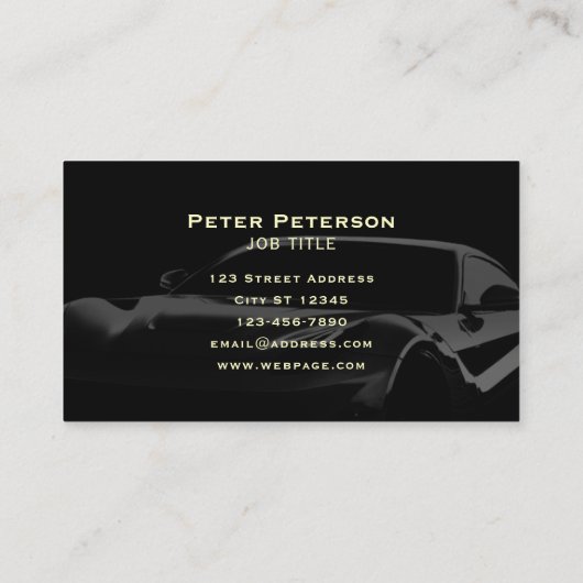 Zwart luxueus autobedrijf Visitekaartje (Achterkant)