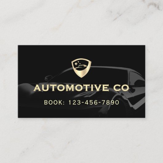 Zwart luxueus autobedrijf Visitekaartje (Voorkant)