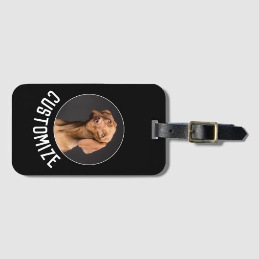 Zwart Maak uw eigen aangepaste foto-Afbeelding of Bagagelabel (Voorkant (horizontaal))