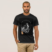 Zwart maan- en wolfshemdontwerp t-shirt (Voorkant volledig)