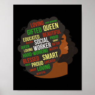 Zwart maatschappelijk werker Afrikaanse sociaal we Poster