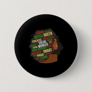 Zwart maatschappelijk werker Afrikaanse sociaal we Ronde Button 5,7 Cm