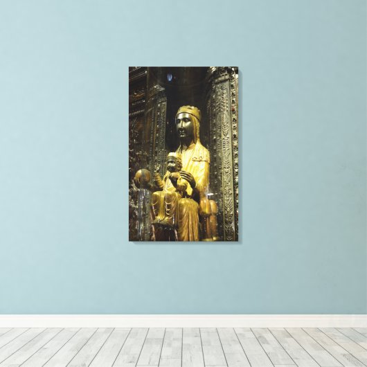 Zwart Madonna Montserrat Canvas Print (Insitu (Houten vloer))