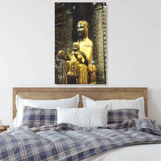 Zwart Madonna Montserrat Canvas Print (Insitu (Slaapkamer))
