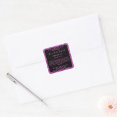 Zwart Magenta Glitter Parfum Roller Flessenlabel Vierkante Sticker (Envelop)