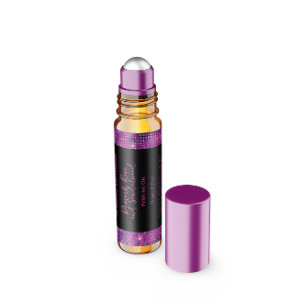 Zwart Magenta Glitter Parfum Roller Flessenlabel Waterfles Etiket