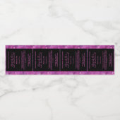 Zwart Magenta Glitter Parfum Roller Flessenlabel Waterfles Etiket (Enkel label)