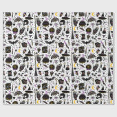 Zwart Magic Halloween Wrapping Paper Cadeaupapier (Vlak)