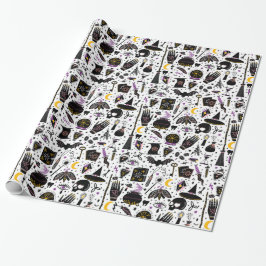 Zwart Magic Halloween Wrapping Paper Cadeaupapier