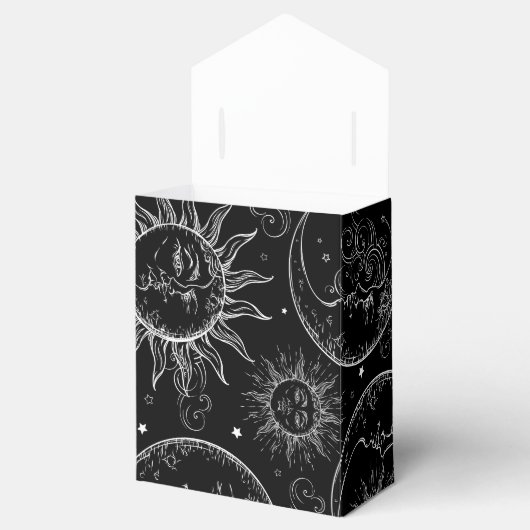 Zwart Magic Hemelse Zon Maan Sterren Party Bedankdoosjes (Geopend)