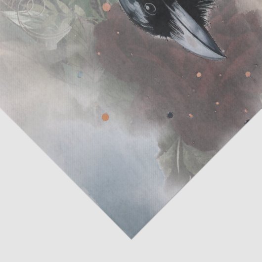 Zwart Majestic Raven Tissue Paper Tissuepapier (Detail)