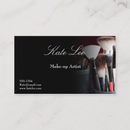 Zwart make-up penseelcosmetologische visitekaartje