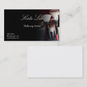 Zwart make-up penseelcosmetologische visitekaartje (Voorkant / Achterkant)