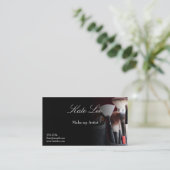 Zwart make-up penseelcosmetologische visitekaartje (Staand voorkant)