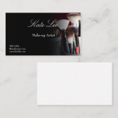 Zwart make-up penseelcosmetologische visitekaartje (Voorkant / Achterkant)