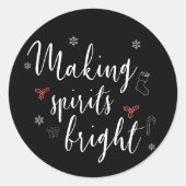 Zwart-makende gedistilleerde dranken, helder sneeu ronde sticker (Voorkant)