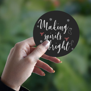 Zwart-makende gedistilleerde dranken, helder sneeu ronde sticker