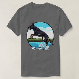 Zwart Malinois in Water T-shirt