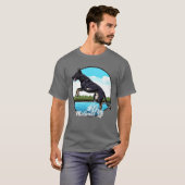 Zwart Malinois in Water T-shirt (Voorkant volledig)