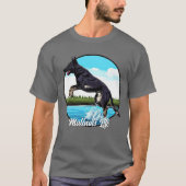 Zwart Malinois in Water T-shirt (Voorkant)