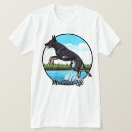 Zwart Malinois in Water T-shirt