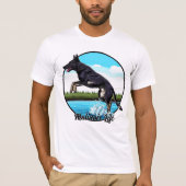 Zwart Malinois in Water T-shirt (Voorkant)