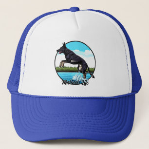 Zwart Malinois in Water Trucker Pet