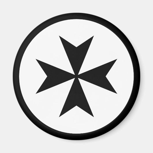 Zwart Maltees Kruis Magneet (Voorkant)