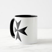 Zwart Maltees Kruis Mok (Voorkant links)