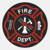 Zwart Maltees kruis op zwarte achtergrond Ronde Sticker (Voorkant)